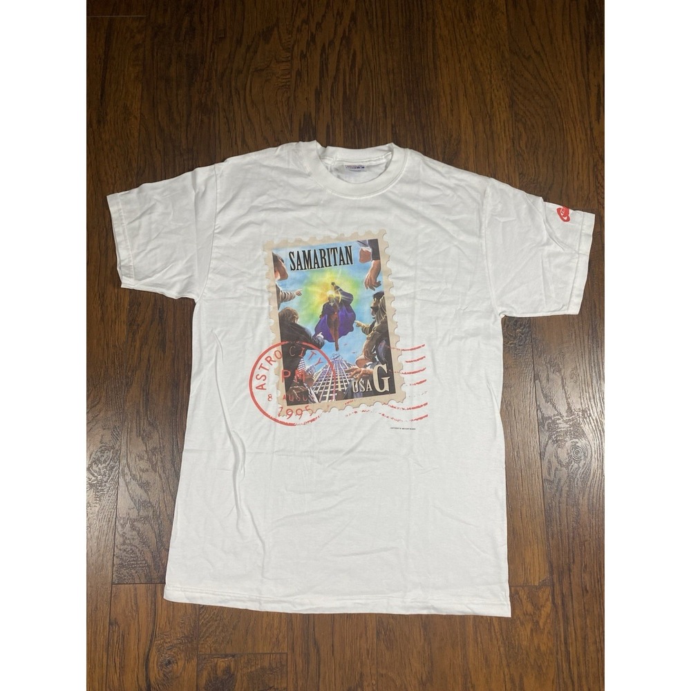 Vtg 90s Astro City Comics Graphitti Kurt Busiek White T-shirt Sz Medium